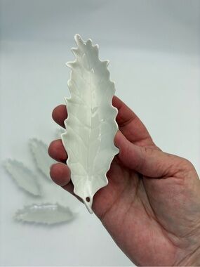 Vintage Limoges Porcelain Leaf-Shaped Sauce Dishes or Salt Cellars - Set of 9